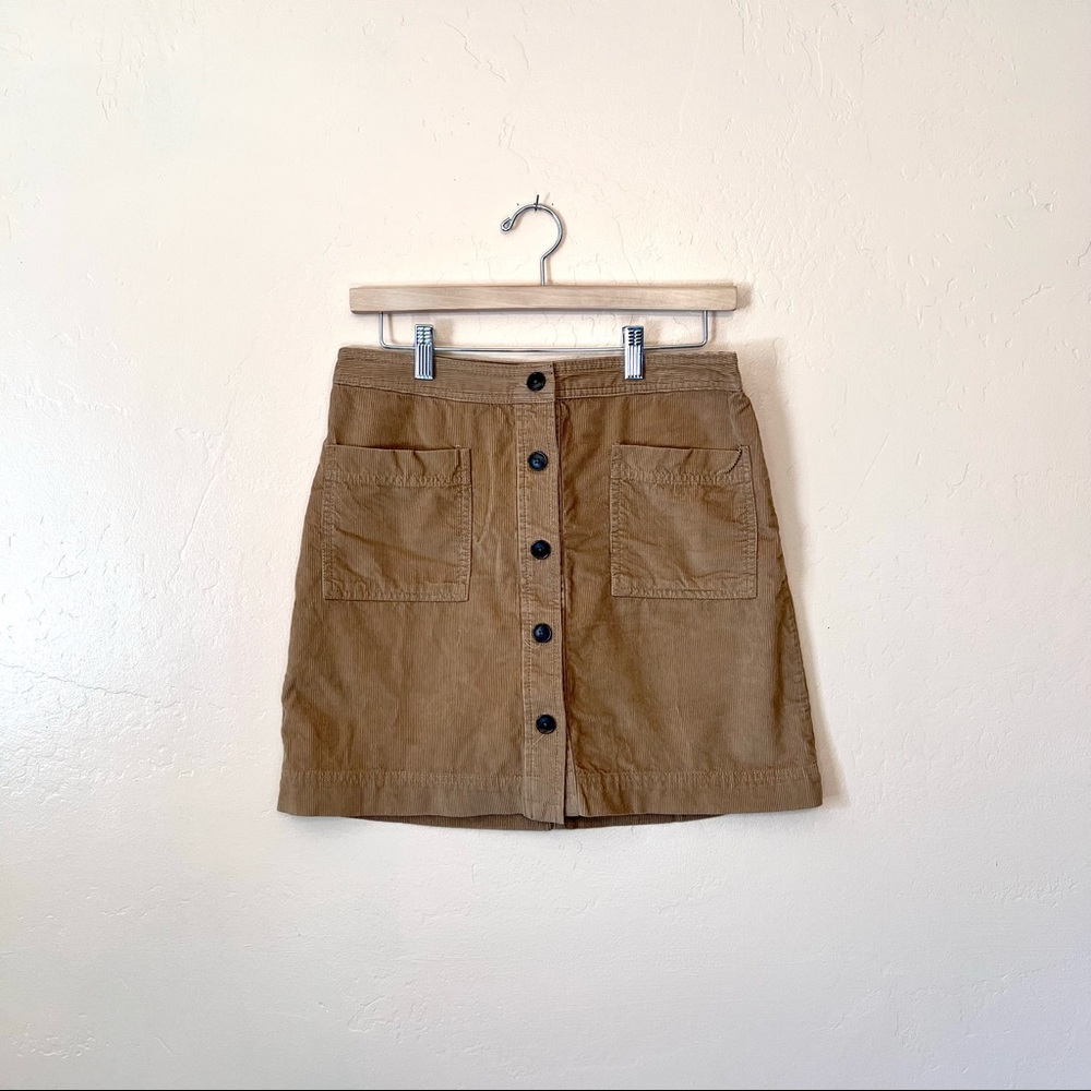 GAP Factory Button Front Corduroy Skirt